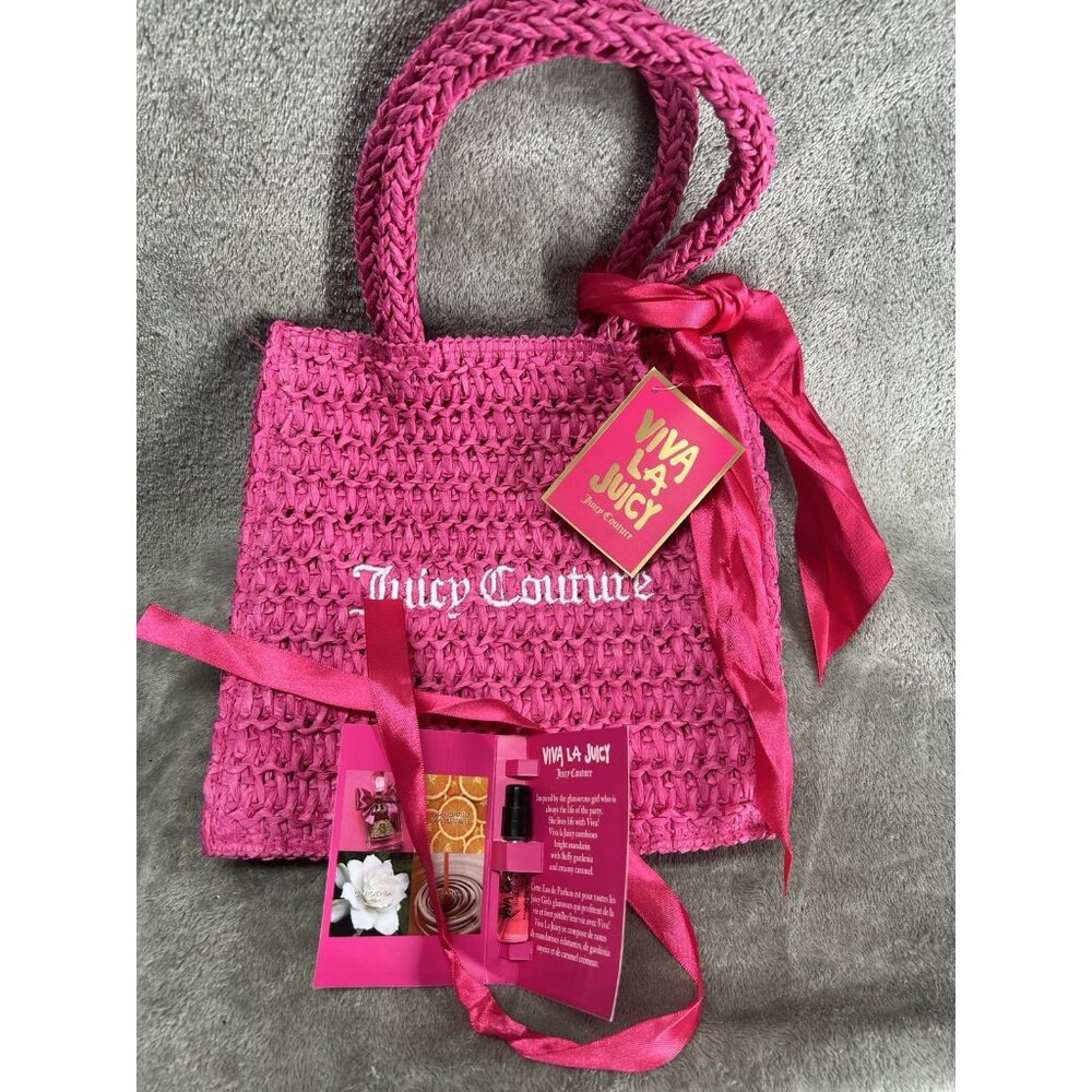 Juicy Couture Small Tote Bag Hot Pink & Viva La Juicy Mini Parfum Sample Spray - Picture 4 of 8